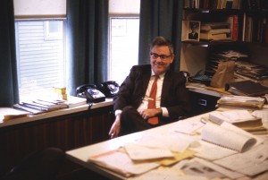 Frank Heger at his desk.