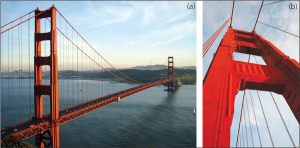 Figure 1. a) Golden Gate Bridge; b) Golden Gate Bridge, south tower.