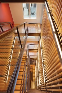 Wood was used as both a structural and finish material throughout the UW project.