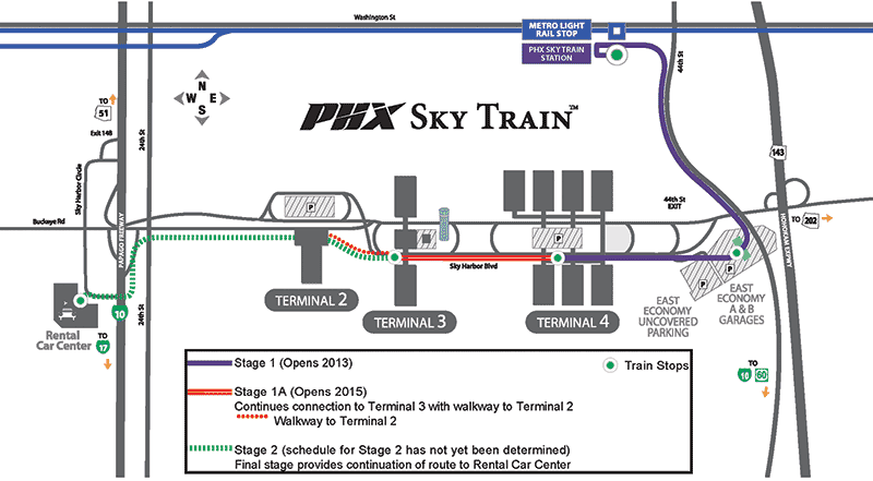 Phoenix Sky Train Map STRUCTURE magazine | Mass Transit at Phoenix Airport