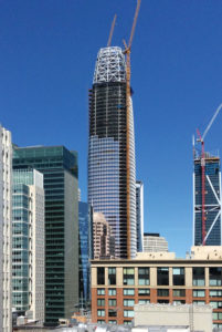Figure 7. Salesforce Tower recent topping out. Courtesy of Magnusson Klemencic Associates/Michael Dickter.