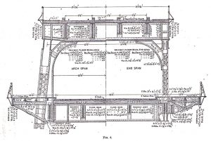 Deck cross section (built up around suspended span).