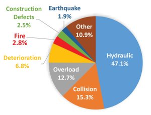 Figure 1. Cause of failure as a percentage of total surveyed bridge failures (Lee et al., 2013)