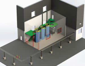 2017-18 structural engineering student design recommendation for boiler enclosure at KCP&L location.