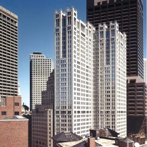 31-story building in Boston, MA, used geotechnical peer review for an innovative foundation system. Courtesy of Kohn Pedersen Fox.