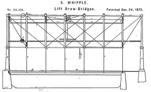 Lift bridge patent drawing.