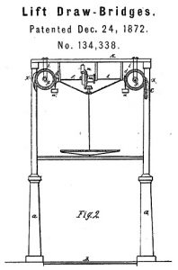 Patent drawing showing lift mechanism and treadwheel.