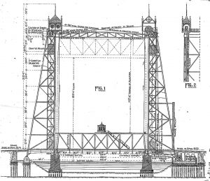 Portion of plate showing lift span in a closed position and an open position – dotted lines.