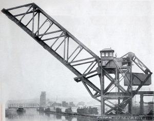 Wheeling and Lake Erie Railroad Bascule. Counterweight system where box moved down and towards the end of the span.