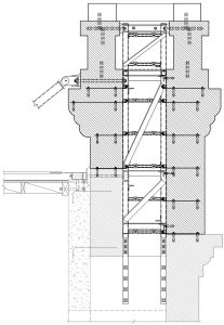 Figure 4. New steel space frame designed to fit within tower core.