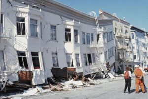 Figure 1. Soft-story building collapse in the 1989 Loma Prieta Earthquake.