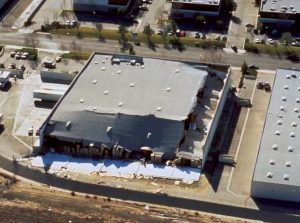 Figure 3. Damage to tilt-up concrete building due to loss of wall anchorage during the 1994 Northridge earthquake. Courtesy of EERI.
