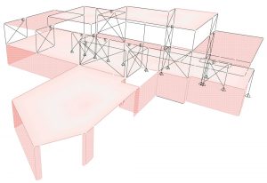 Lateral analysis model of the residence.