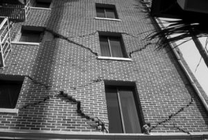 Figure 1. Cracking in masonry wall after an earthquake.