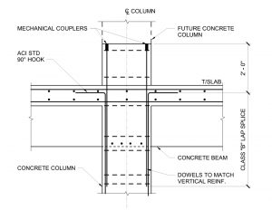 Figure 2. A section at future concrete column.