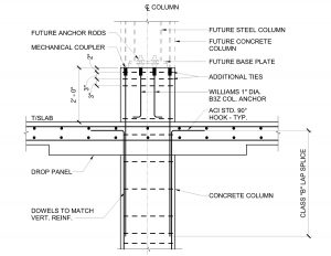 Figure 3. A section at future concrete-encased steel column.