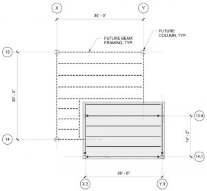 Figure 4. Framing plan depicting future beam layout.