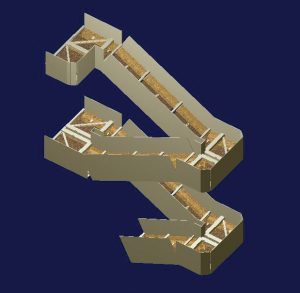 3-D feature stair analysis model rendering created in Ram Elements.