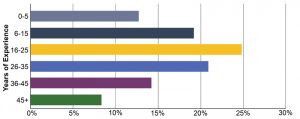 Figure 2. Respondent professional experience distribution.