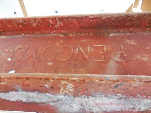Figure 3. Existing beam from a 1920s building with a “Pencoyd” stamp from the Pencoyd Iron Works.