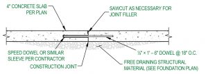 Figure 4. Dowel construction joint detail.