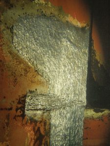 Figure 4. Build-up weld on port side rudder.