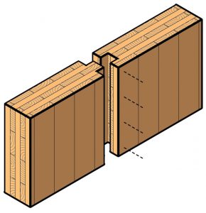 Figure 6. Tongue-and-groove wall panel joint.
