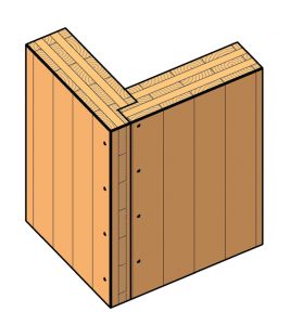 Figure 8. Rabbeted wall corner joint.