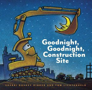 “Scooping gravel, dirt, and sand, Excavator shapes the land.” “A few more holes to dig and soon he’ll roll to bed beneath the moon.”