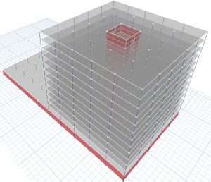 Figure 1. Example building's finite element model.