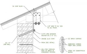 Figure 4. Wall-to-roof strengthening detail.