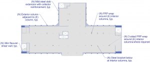Figure 12. Typical floor plan showing retrofit measures.