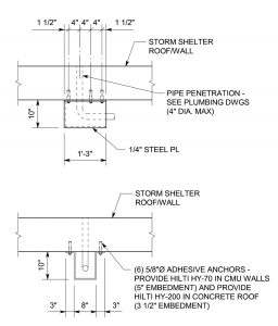 Figure 4. Storm shelter baffle detail.