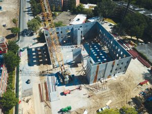 A reformatted delivery process allowed the concrete and steel work on the structure to be completed a month sooner, Courtesy of Ajax Building Company.