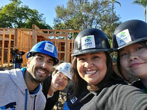 With hardhats and smiles, the ICC-ES team was ready to work. From left to right, ICC-ES Evaluation Specialist Pablo Campos Acebo, Project Coordinator Jay Lee, Director of Continuous Compliance Terri Aguirre, and Evaluation Specialist Cindy Tran.